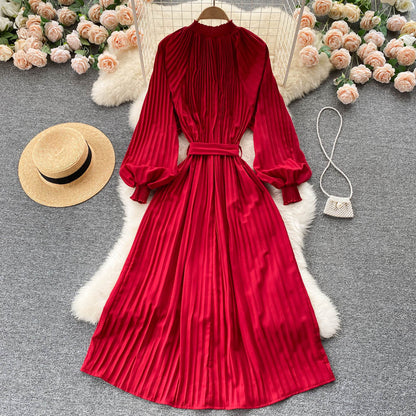 Simple Chiffon Long Sleeve Dress A Line Fashion Dress RF0187
