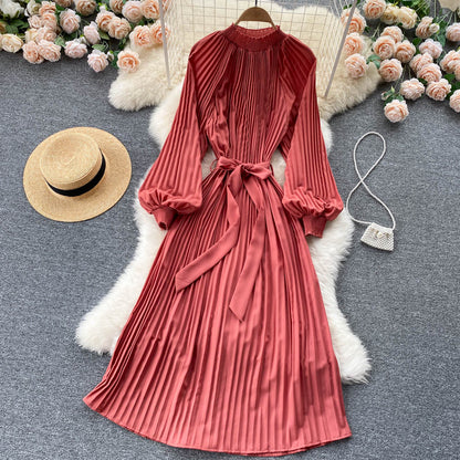 Simple Chiffon Long Sleeve Dress A Line Fashion Dress RF0187