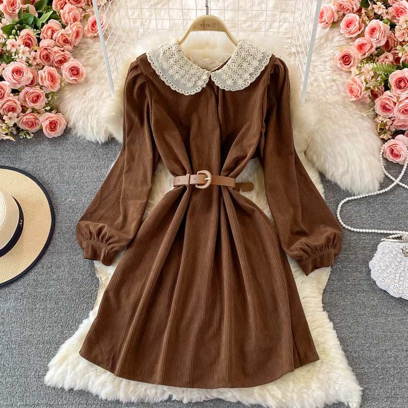 Sweet Lace Long Sleeve Dress A Line Fashion Dress RF0186