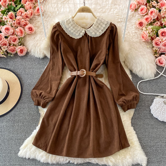 Sweet Lace Long Sleeve Dress A Line Fashion Dress RF0186