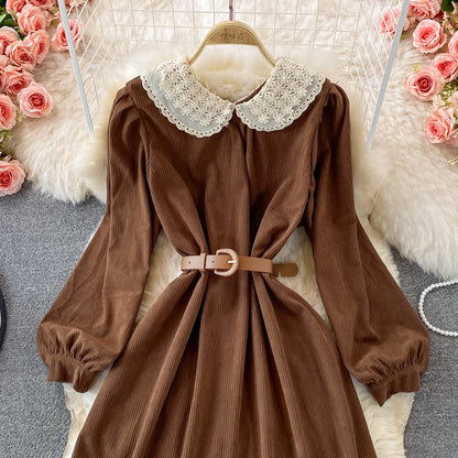Sweet Lace Long Sleeve Dress A Line Fashion Dress RF0186