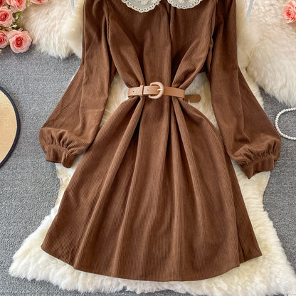 Sweet Lace Long Sleeve Dress A Line Fashion Dress RF0186