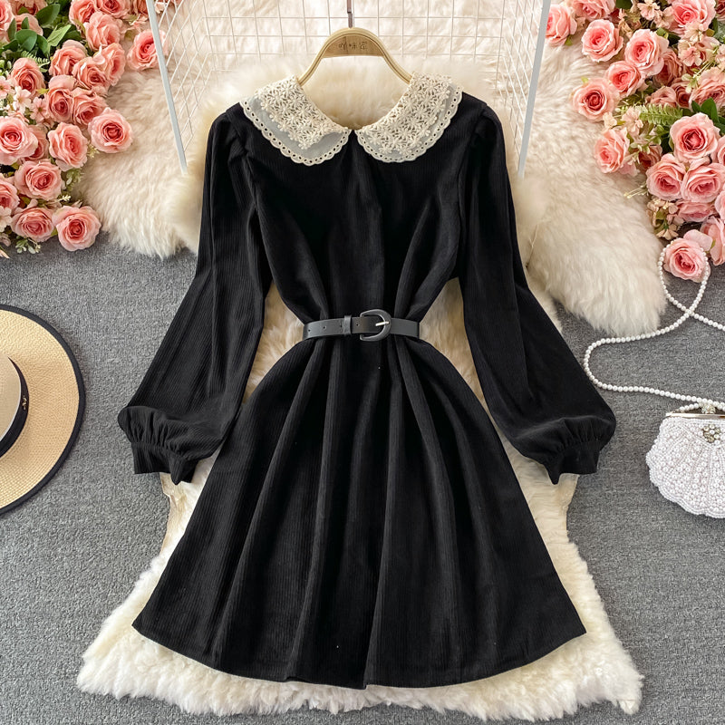 Sweet Lace Long Sleeve Dress A Line Fashion Dress RF0186