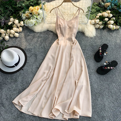 Robe courte trapèze en mousseline de soie, jolie robe tendance RF0177