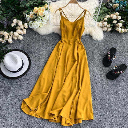 Robe courte trapèze en mousseline de soie, jolie robe tendance RF0177