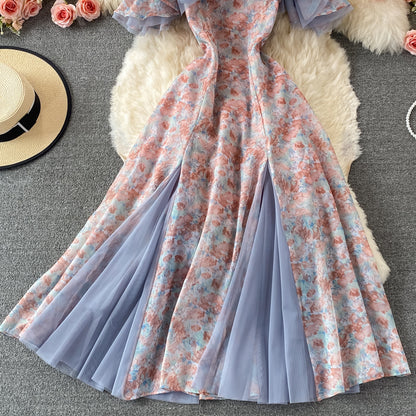 Cute Floral A Line Off Shoulder Dress Fashion Dress RF0167
