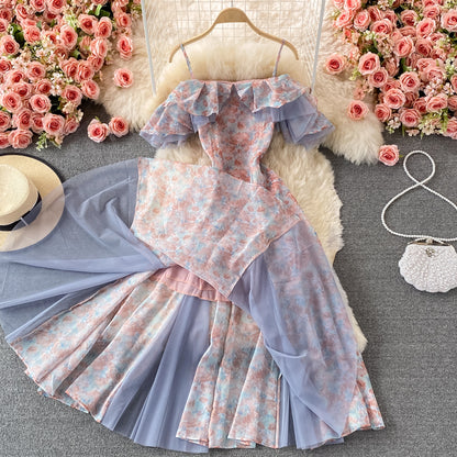 Cute Floral A Line Off Shoulder Dress Fashion Dress RF0167