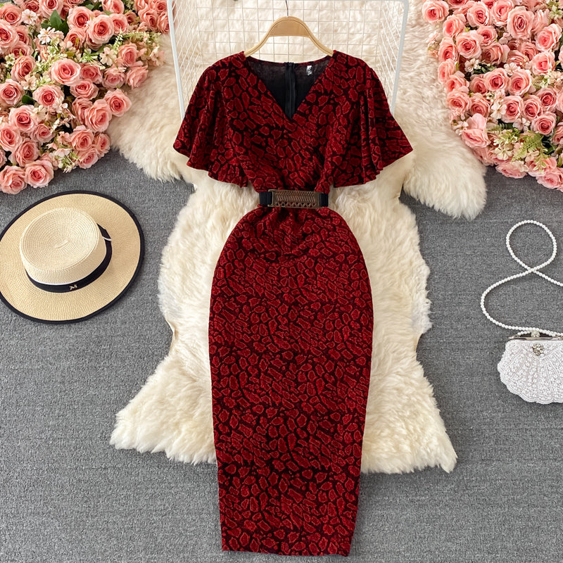 Robe courte élégante à col en V pour femme, RF0165