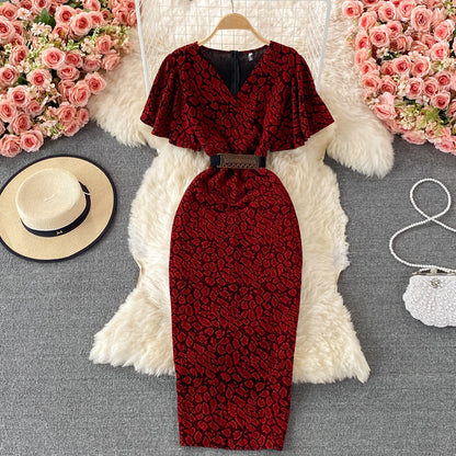 Robe courte élégante à col en V pour femme, RF0165