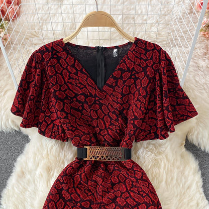 Robe courte élégante à col en V pour femme, RF0165