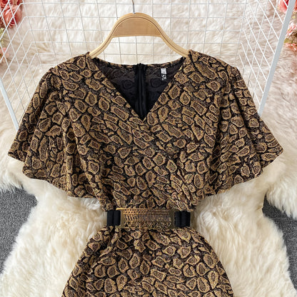 Robe courte élégante à col en V pour femme, RF0165