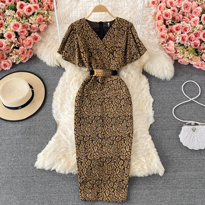 Robe courte élégante à col en V pour femme, RF0165