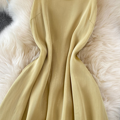 Yellow A Line Short Dress Fashion Girl Dress RF0163
