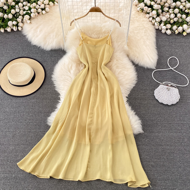 Yellow A Line Short Dress Fashion Girl Dress RF0163