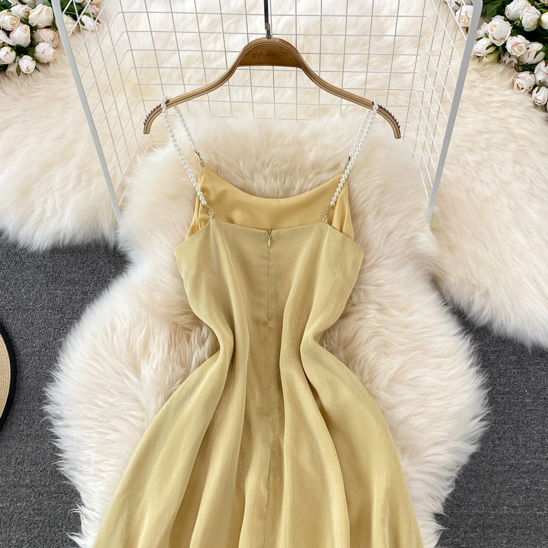 Yellow A Line Short Dress Fashion Girl Dress RF0163