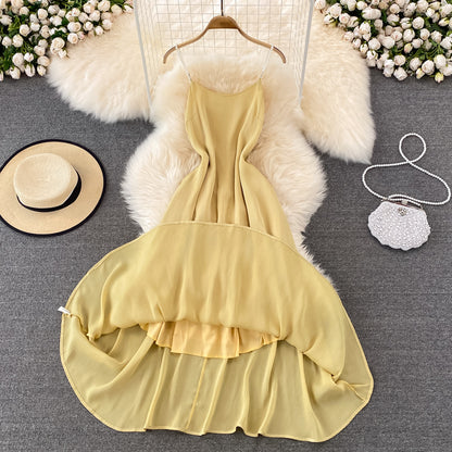 Yellow A Line Short Dress Fashion Girl Dress RF0163