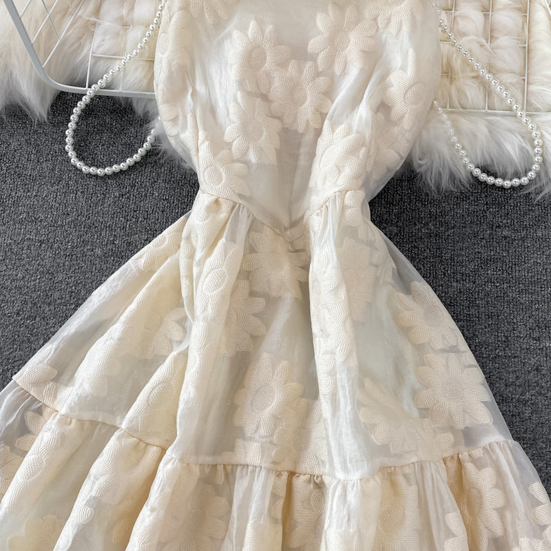 Robe courte Sweet Aline couleur champagne, RF0160