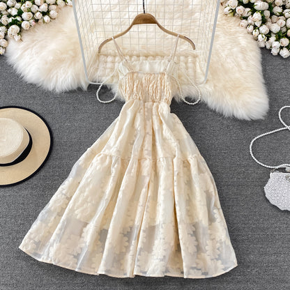 Robe courte Sweet Aline couleur champagne, RF0160