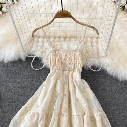 Robe courte Sweet Aline couleur champagne, RF0160