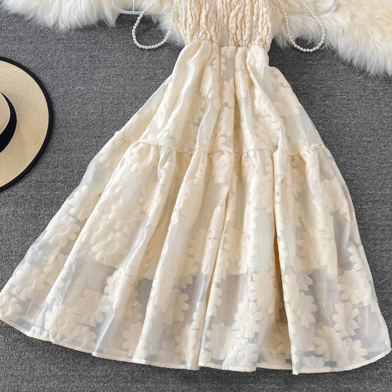 Robe courte Sweet Aline couleur champagne, RF0160