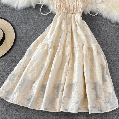 Robe courte Sweet Aline couleur champagne, RF0160