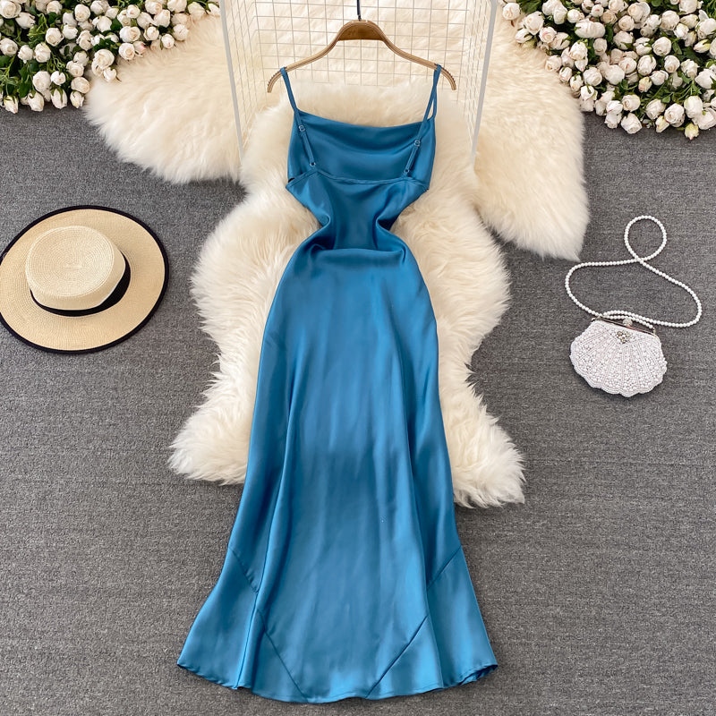 Simple Satin Short Dress Fashion Dress RF0157