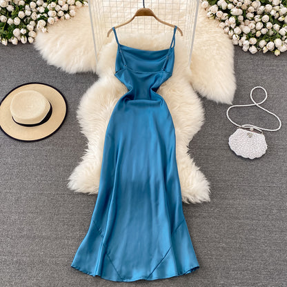Simple Satin Short Dress Fashion Dress RF0157