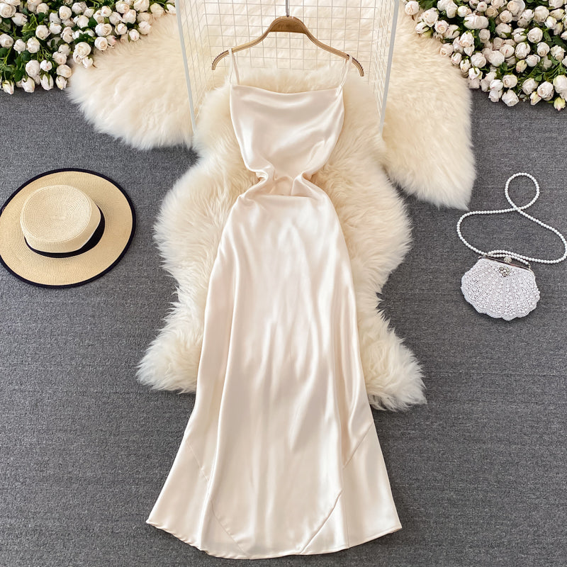 Simple Satin Short Dress Fashion Dress RF0157