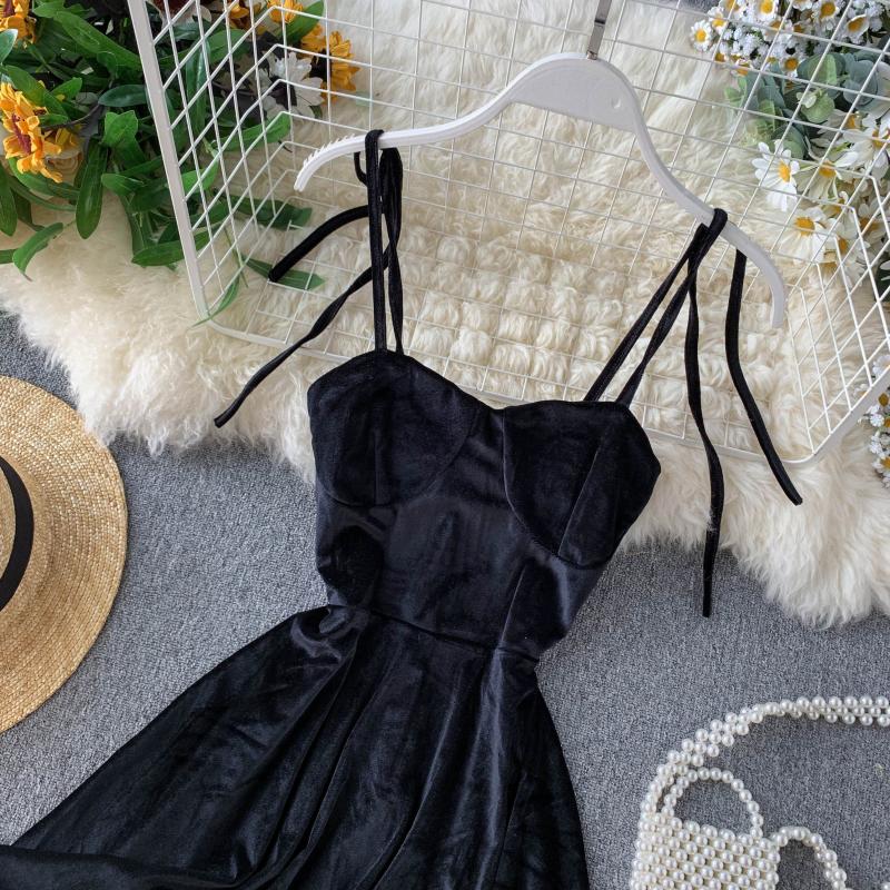 Cute Velvet Short A Line Dress Fashion Dress RF0154