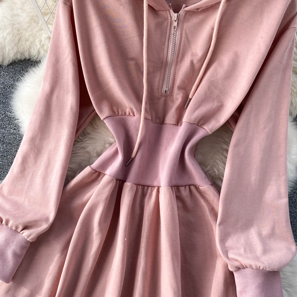 Casual Hooded A Line Dress RF0152