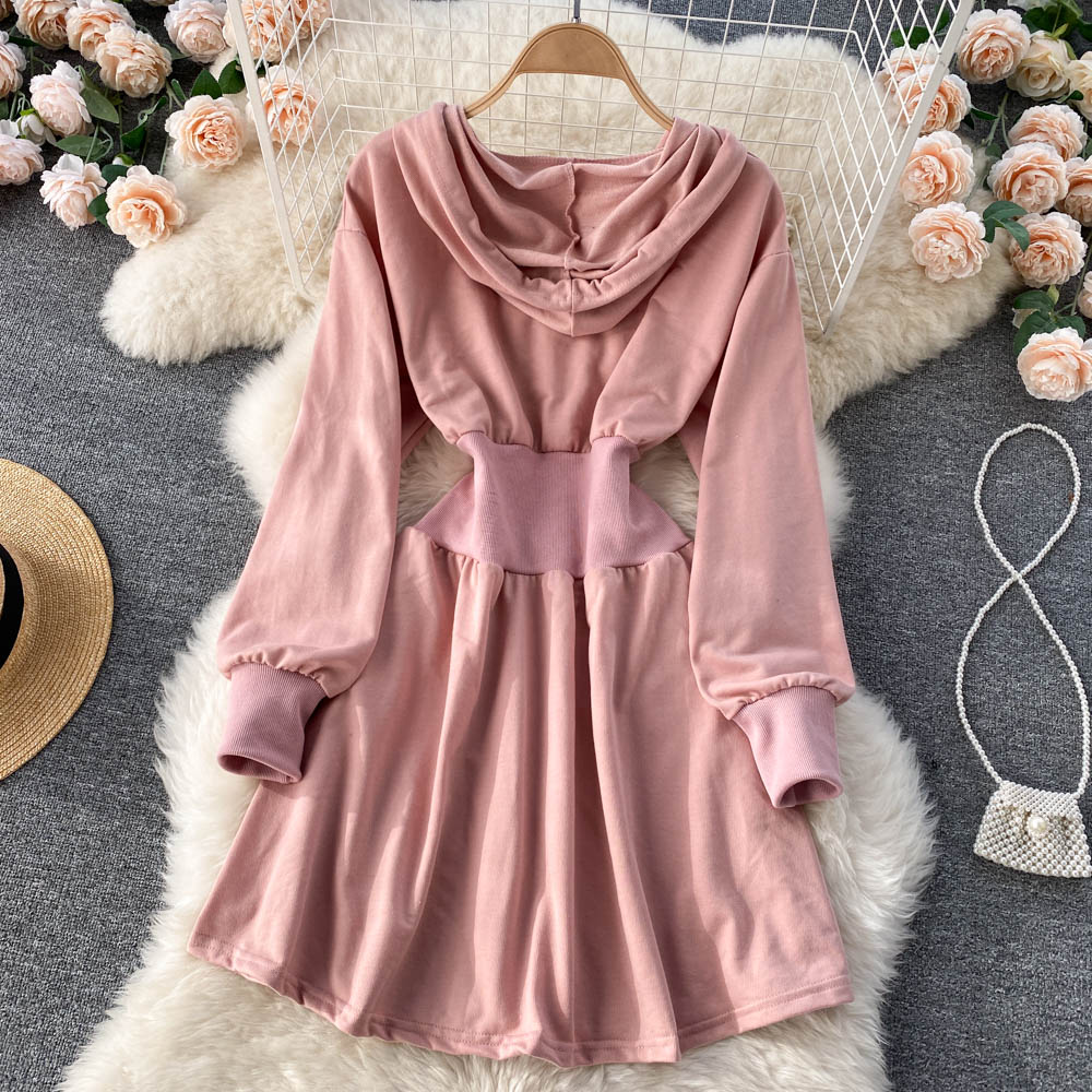 Casual Hooded A Line Dress RF0152