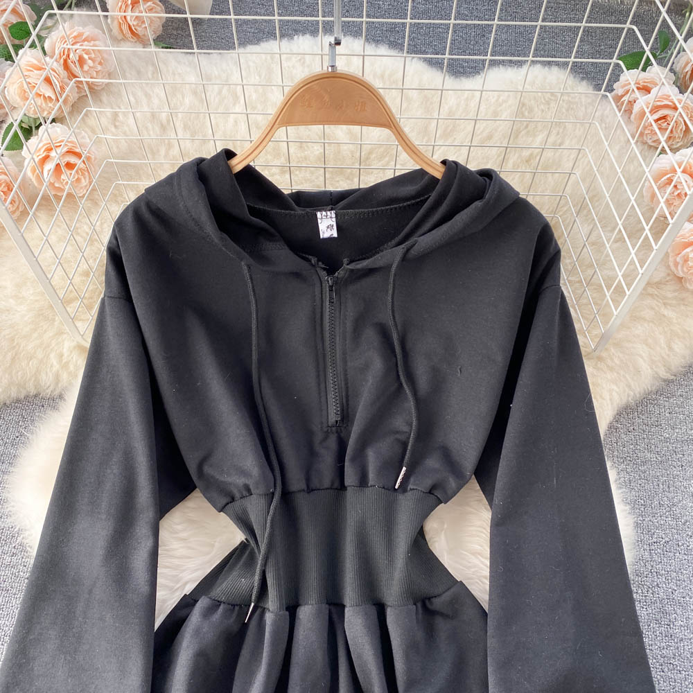 Casual Hooded A Line Dress RF0152