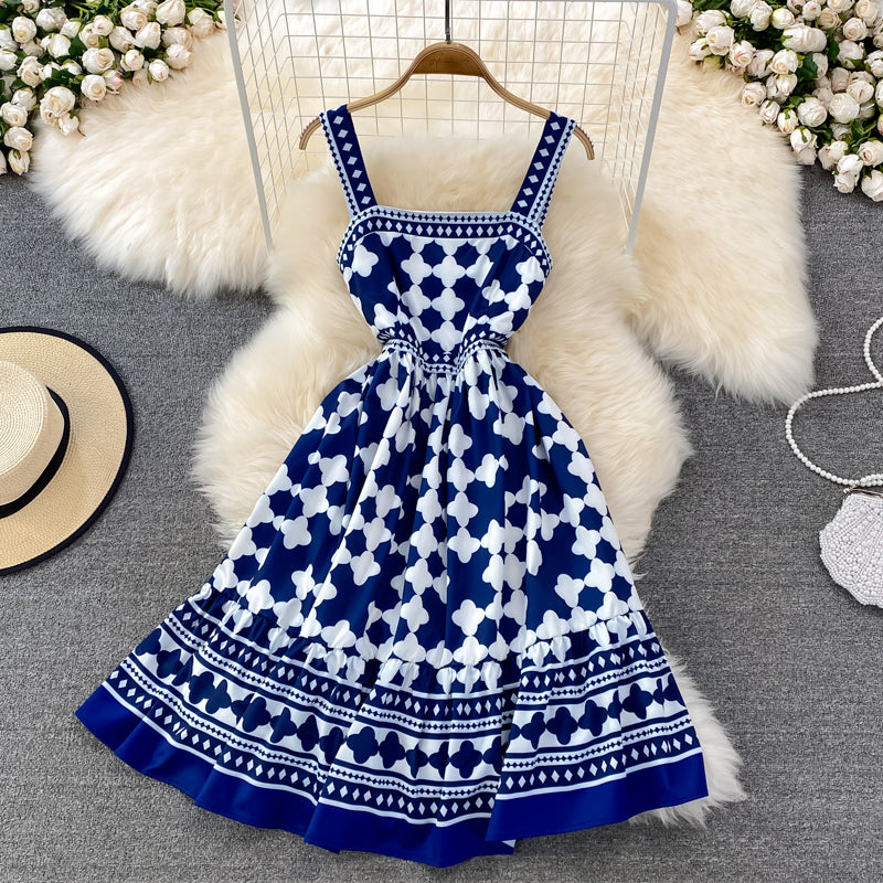 Cute A Line Short Dress Blue Fashion Dress RF0149