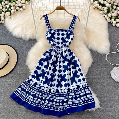 Cute A Line Short Dress Blue Fashion Dress RF0149