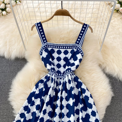 Cute A Line Short Dress Blue Fashion Dress RF0149
