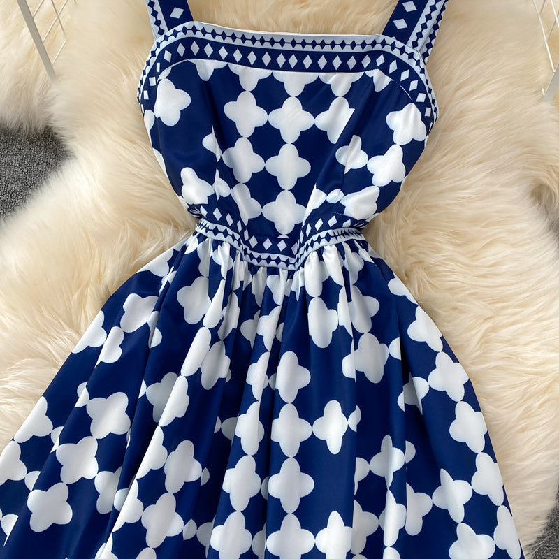 Cute A Line Short Dress Blue Fashion Dress RF0149