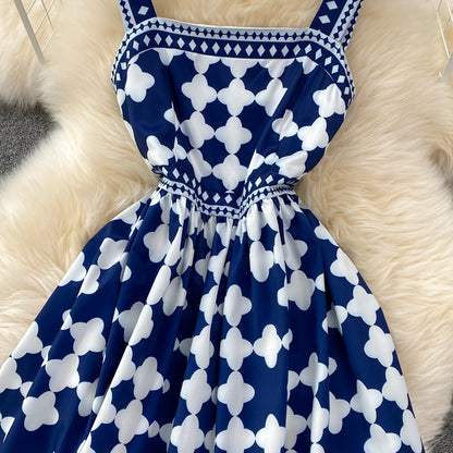 Cute A Line Short Dress Blue Fashion Dress RF0149