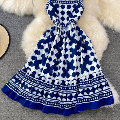 Cute A Line Short Dress Blue Fashion Dress RF0149