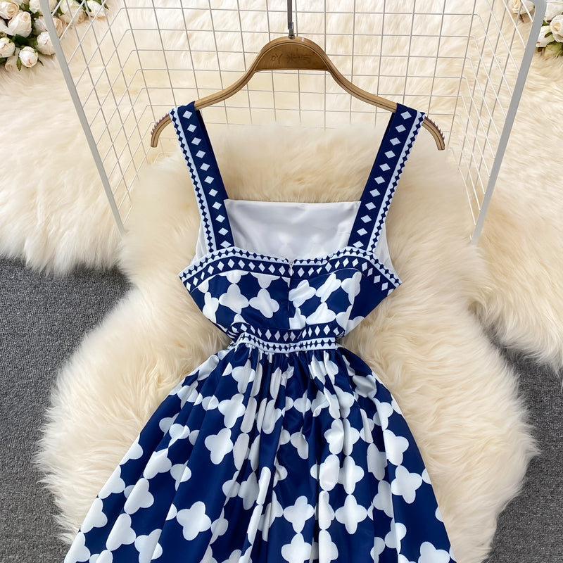 Cute A Line Short Dress Blue Fashion Dress RF0149