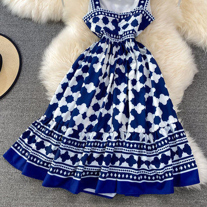 Cute A Line Short Dress Blue Fashion Dress RF0149