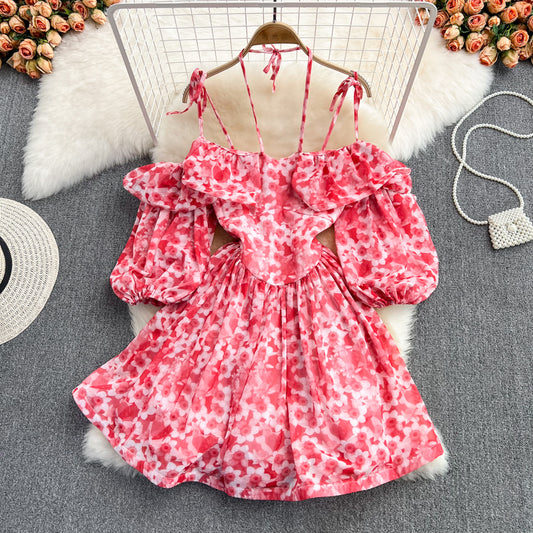Cute A Line Floral Short Dress Fashion Girl Dress RF0147