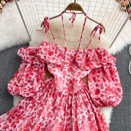 Robe courte à fleurs trapèze mignonne pour fille, robe tendance RF0147