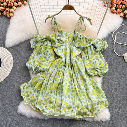 Robe courte à fleurs trapèze mignonne pour fille, robe tendance RF0147