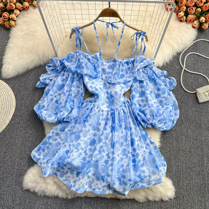 Robe courte à fleurs trapèze mignonne pour fille, robe tendance RF0147