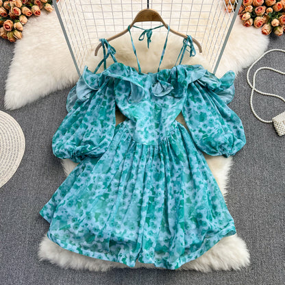Robe courte à fleurs trapèze mignonne pour fille, robe tendance RF0147