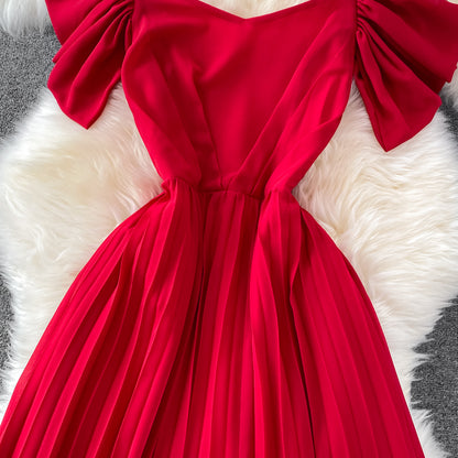 Jolie robe courte en mousseline de soie, robe tendance RF0144
