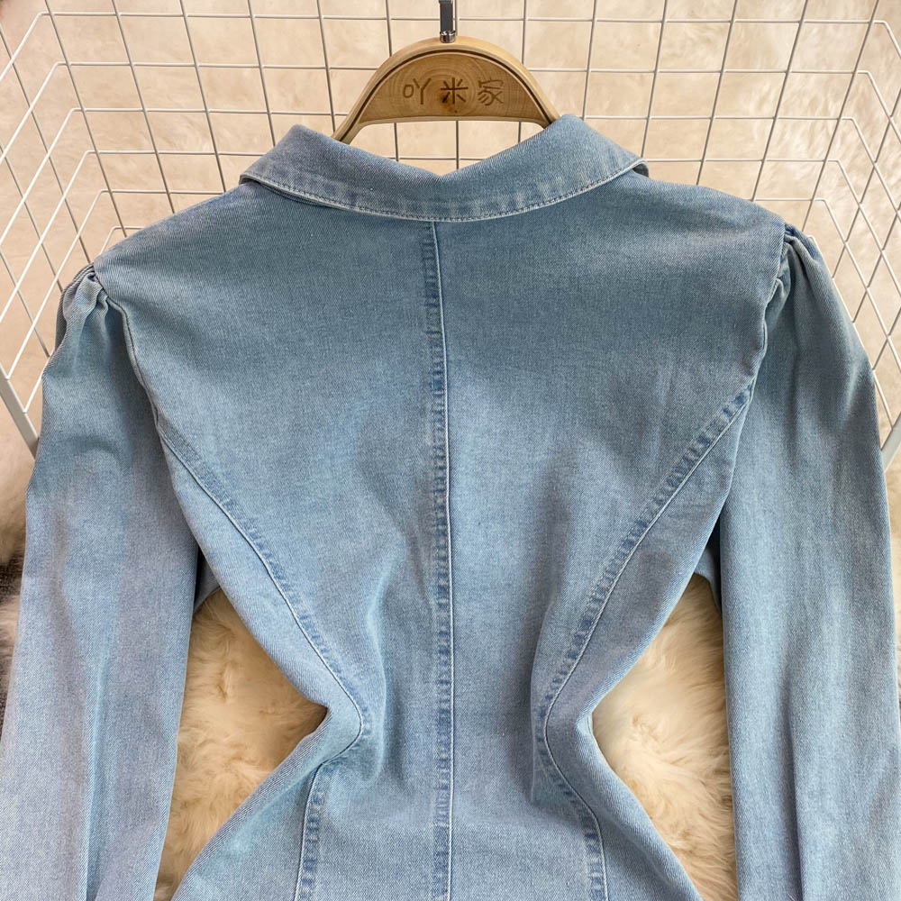 Fashionable Lace-up A Line Denim Dress Fashion Dress RF0139