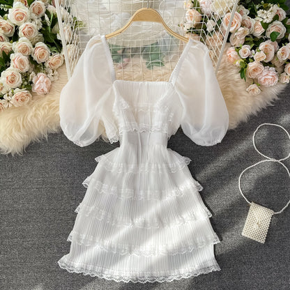 Cute Bow Dress White A Line Fashion Dress RF0136