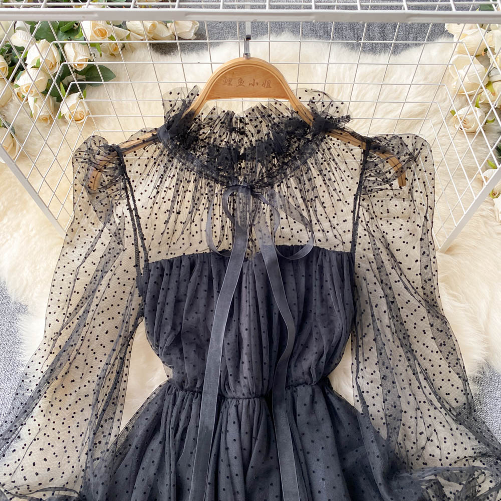 Cute Tulle Long Sleeve Dress A Line Short Dress RF0133