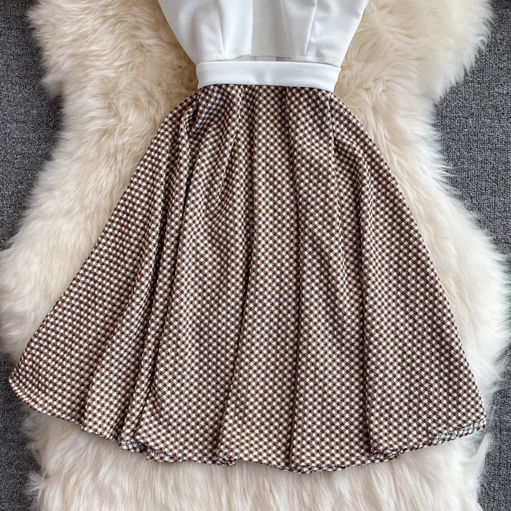 Lovely Spliced A Line Spaghetti Dress Fashion Dress RF0129
